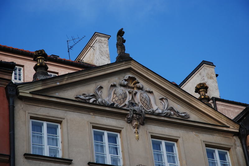 Architectural detail on a building of the old town in Warsaw
